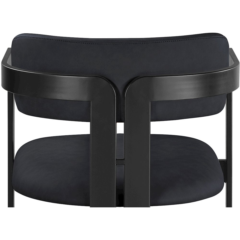 Aurum Black Vegan Leather Upholstered Dining Chair, Set of 2