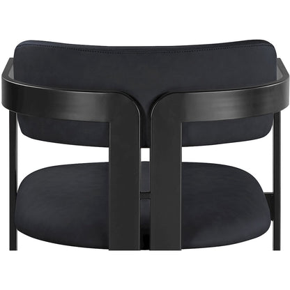 Aurum Black Vegan Leather Upholstered Dining Chair, Set of 2