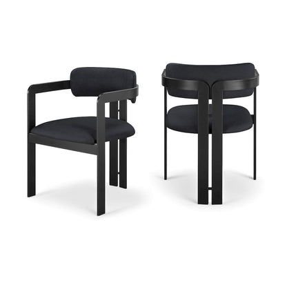 Aurum Black Vegan Leather Upholstered Dining Chair, Set of 2