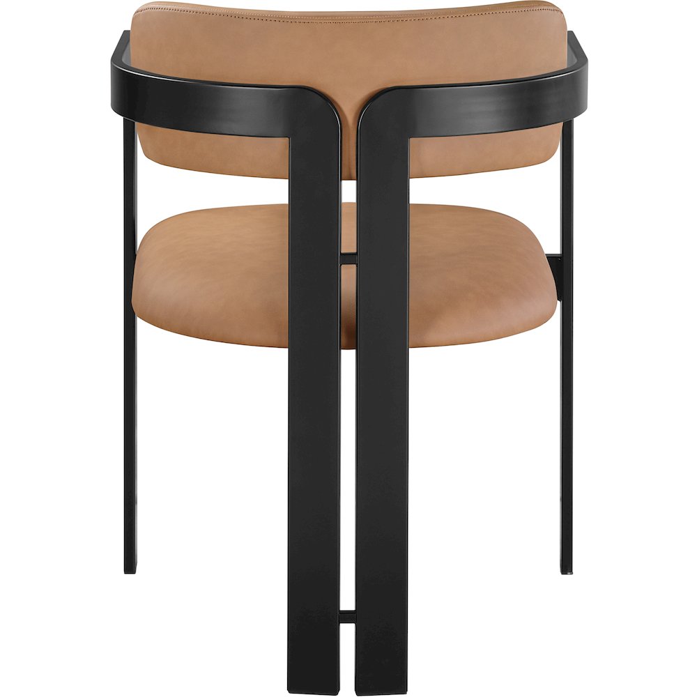 Aurum Cognac Vegan Leather Upholstered Dining Chair, Set of 2