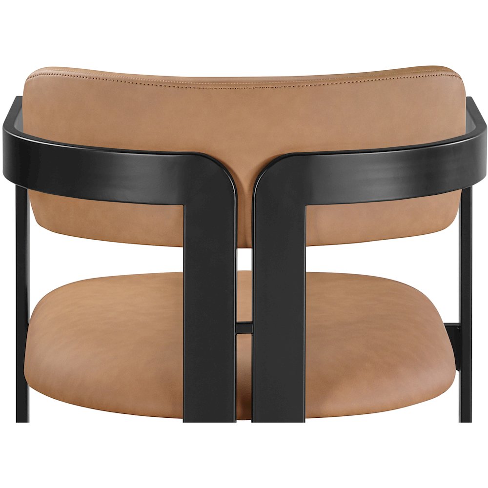 Aurum Cognac Vegan Leather Upholstered Dining Chair, Set of 2