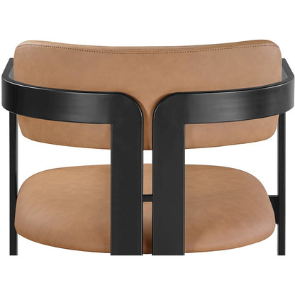 Aurum Cognac Vegan Leather Upholstered Dining Chair, Set of 2