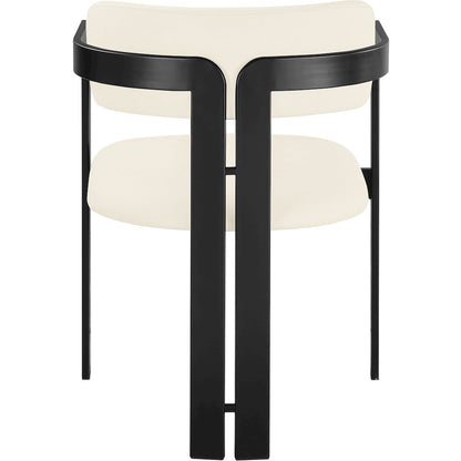 Aurum Cream Vegan Leather Upholstered Dining Chair, Set of 2