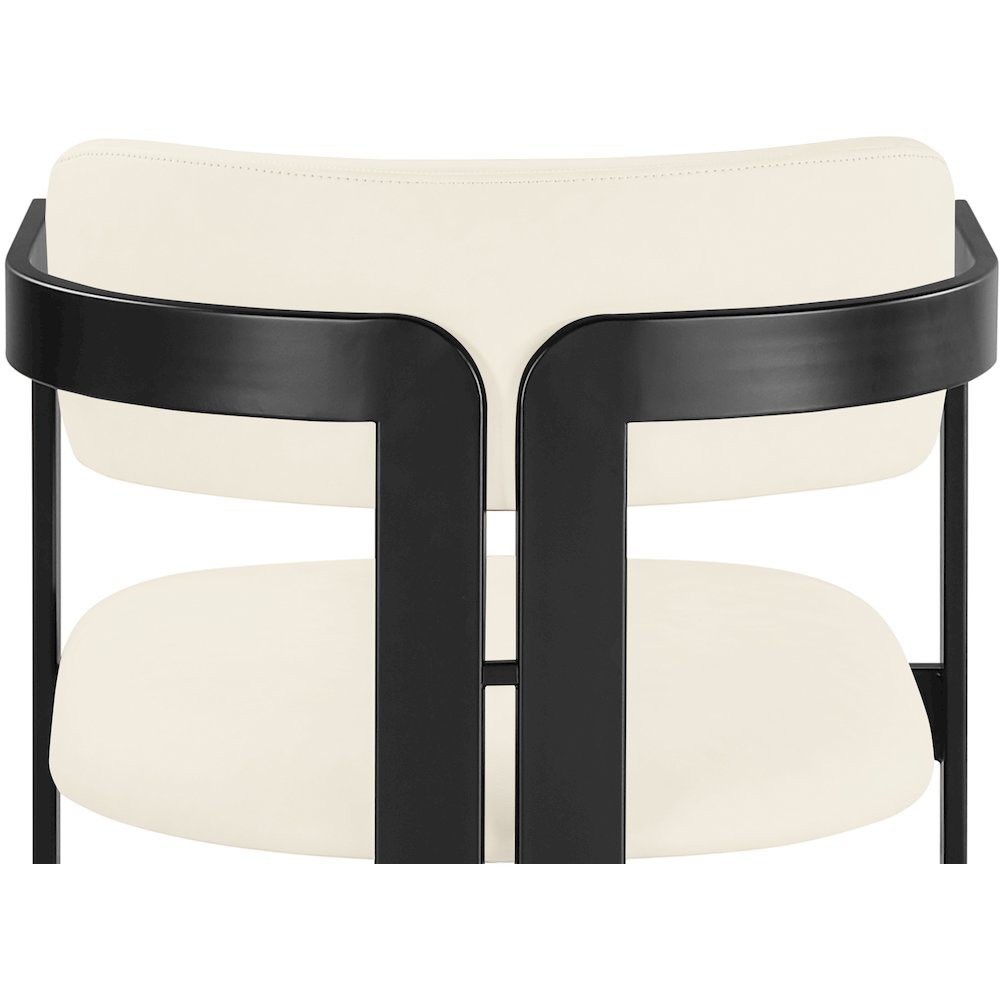 Aurum Cream Vegan Leather Upholstered Dining Chair, Set of 2