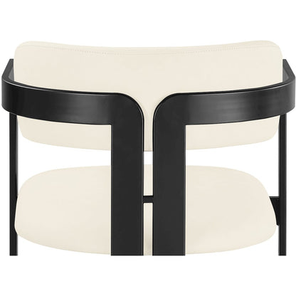 Aurum Cream Vegan Leather Upholstered Dining Chair, Set of 2