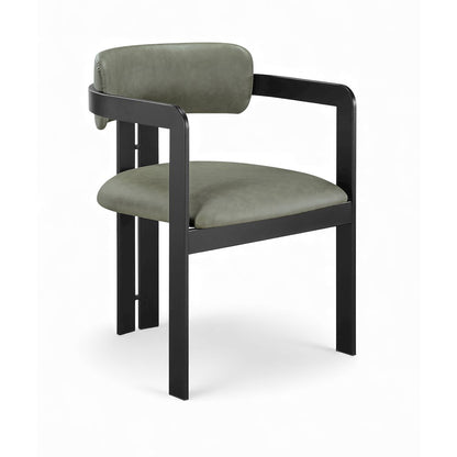 Aurum Green Vegan Leather Upholstered Dining Chair, Set of 2