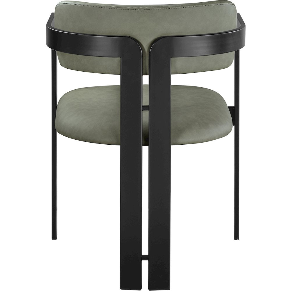 Aurum Green Vegan Leather Upholstered Dining Chair, Set of 2
