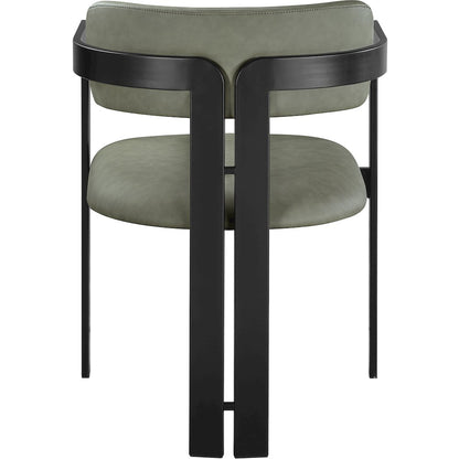 Aurum Green Vegan Leather Upholstered Dining Chair, Set of 2