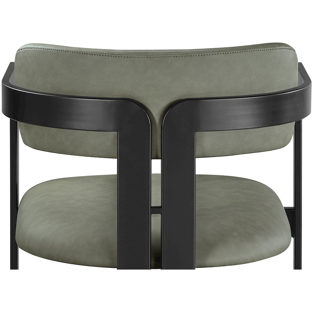 Aurum Green Vegan Leather Upholstered Dining Chair, Set of 2