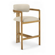 Aurum Beige Vegan Leather Upholstered Counter Stool