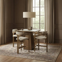 Aurum Beige Vegan Leather Upholstered Counter Stool