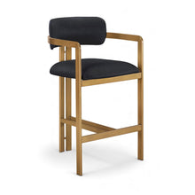 Aurum Black Vegan Leather Upholstered Counter Stool