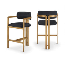 Aurum Black Vegan Leather Upholstered Counter Stool