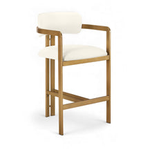 Aurum Cream Vegan Leather Upholstered Counter Stool