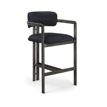 Aurum Black Vegan Leather Upholstered Counter Stool