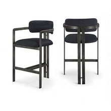 Aurum Black Vegan Leather Upholstered Counter Stool