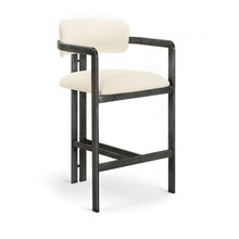 Aurum Cream Vegan Leather Upholstered Counter Stool
