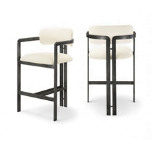 Aurum Cream Vegan Leather Upholstered Counter Stool