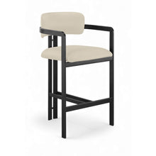 Aurum Beige Vegan Leather Upholstered Counter Stool