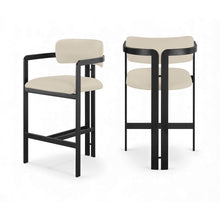 Aurum Beige Vegan Leather Upholstered Counter Stool