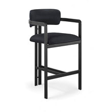 Aurum Black Vegan Leather Upholstered Counter Stool