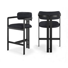 Aurum Black Vegan Leather Upholstered Counter Stool
