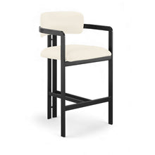 Aurum Cream Vegan Leather Upholstered Counter Stool