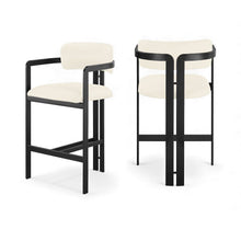 Aurum Cream Vegan Leather Upholstered Counter Stool
