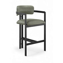 Aurum Green Vegan Leather Upholstered Counter Stool