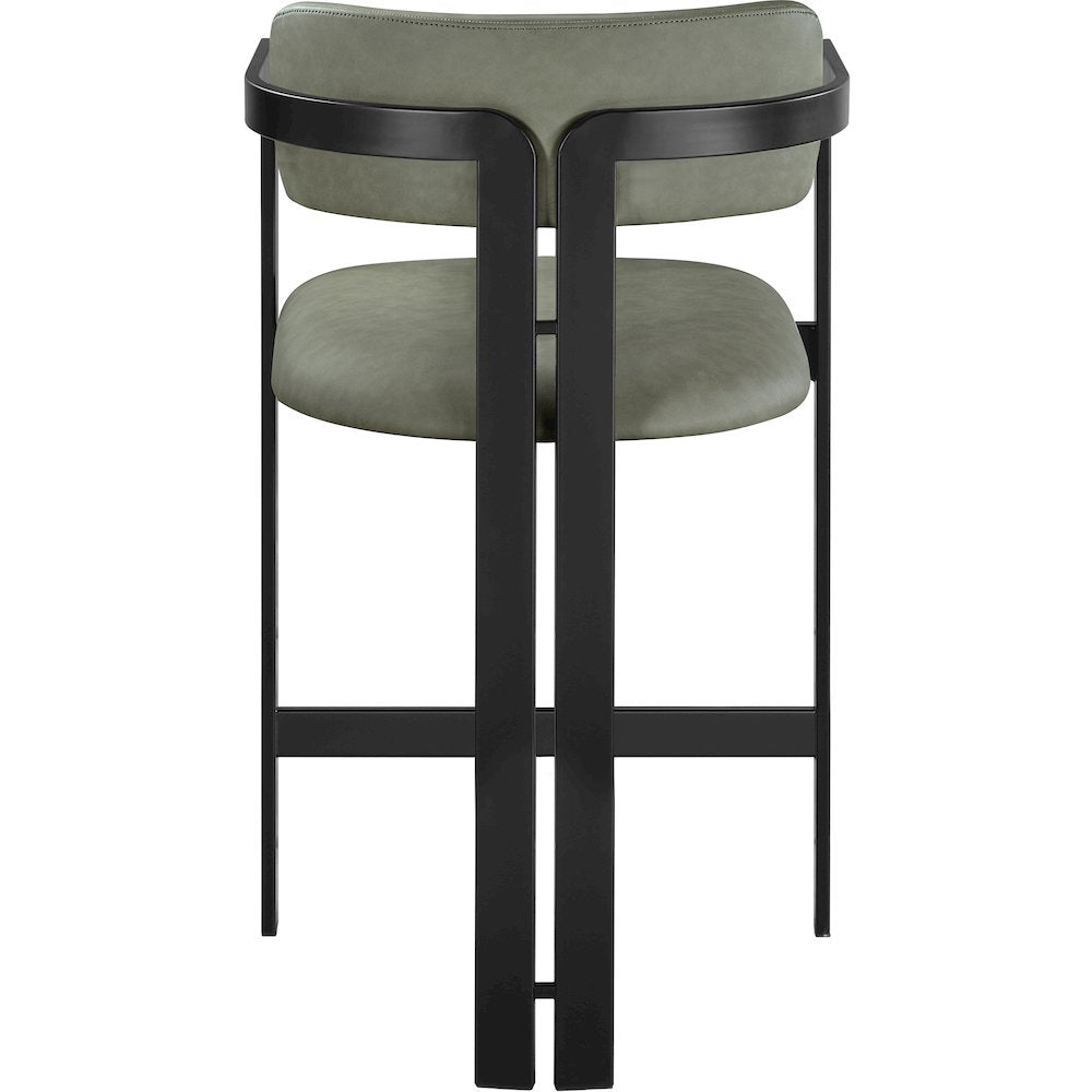 Aurum Green Vegan Leather Upholstered Counter Stool