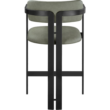 Aurum Green Vegan Leather Upholstered Counter Stool