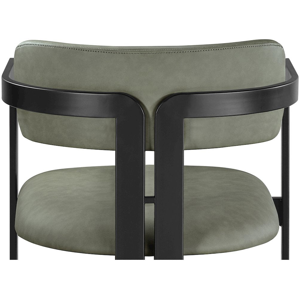 Aurum Green Vegan Leather Upholstered Counter Stool