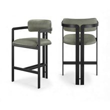 Aurum Green Vegan Leather Upholstered Counter Stool