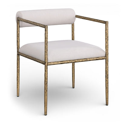 Axis Beige Linen Textured Fabric Upholstered Dining Chair, Set of 2