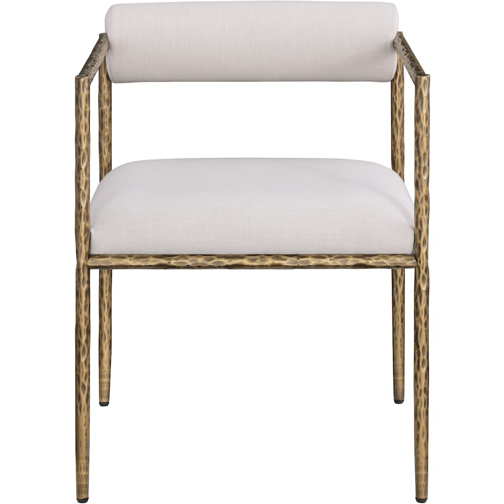 Axis Beige Linen Textured Fabric Upholstered Dining Chair, Set of 2