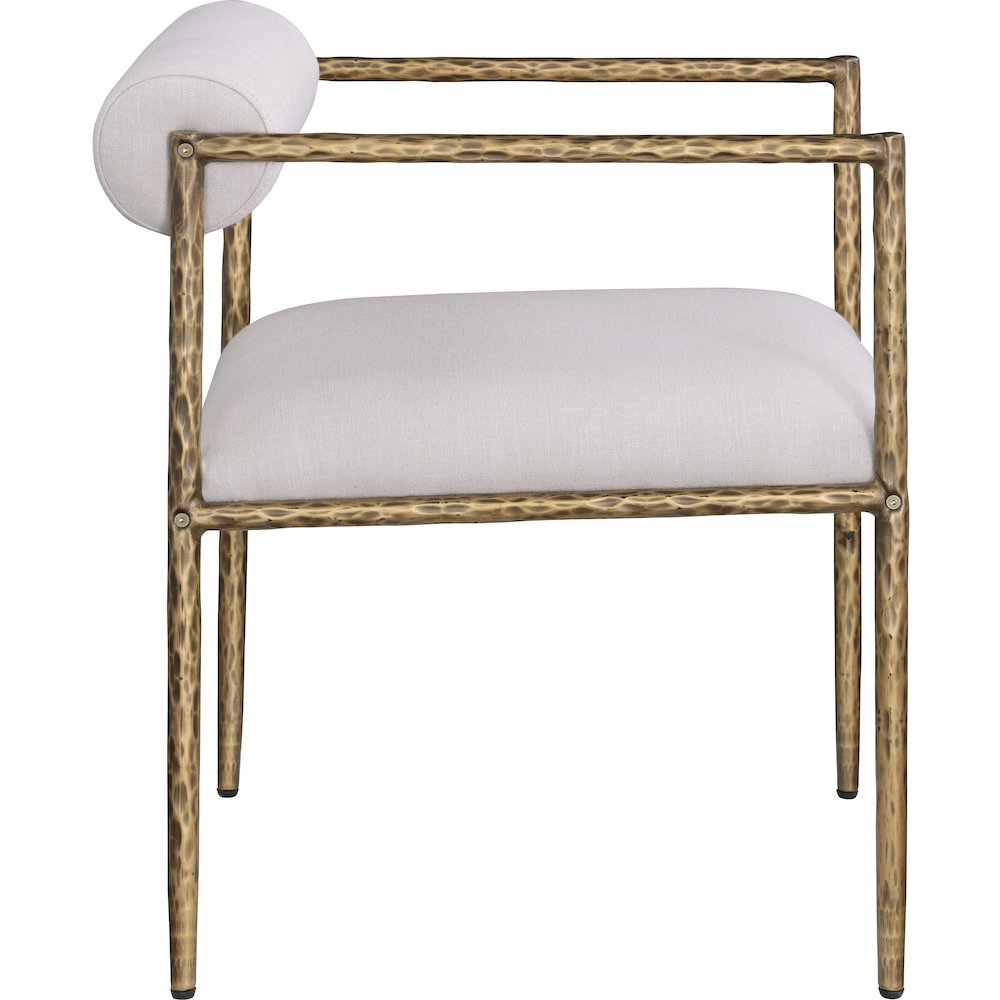 Axis Beige Linen Textured Fabric Upholstered Dining Chair, Set of 2