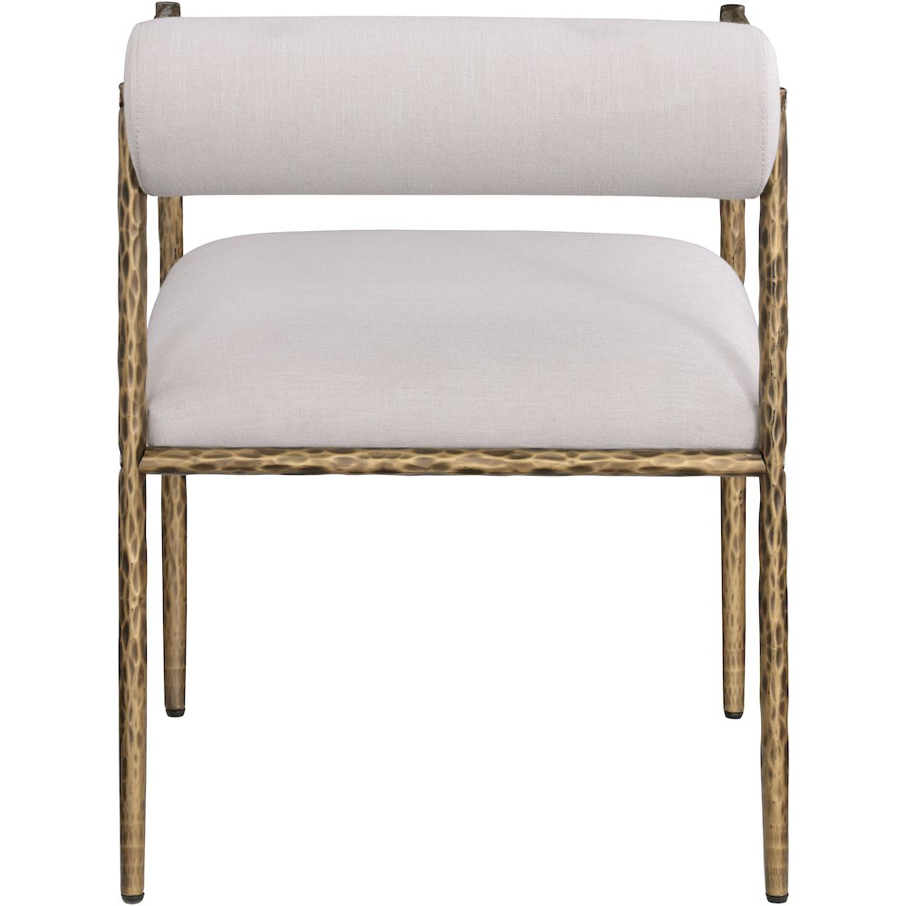 Axis Beige Linen Textured Fabric Upholstered Dining Chair, Set of 2