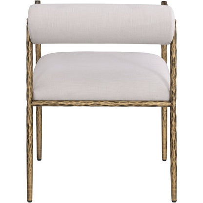 Axis Beige Linen Textured Fabric Upholstered Dining Chair, Set of 2