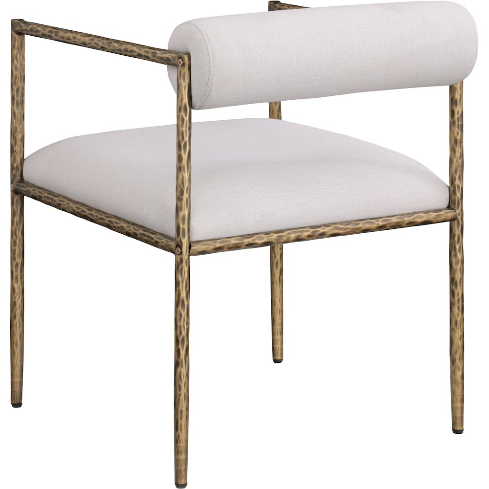 Axis Beige Linen Textured Fabric Upholstered Dining Chair, Set of 2