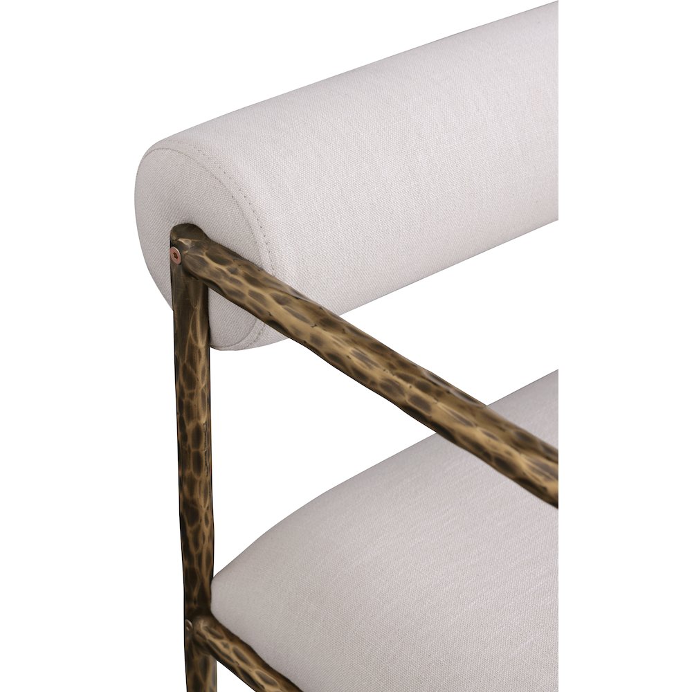 Axis Beige Linen Textured Fabric Upholstered Dining Chair, Set of 2