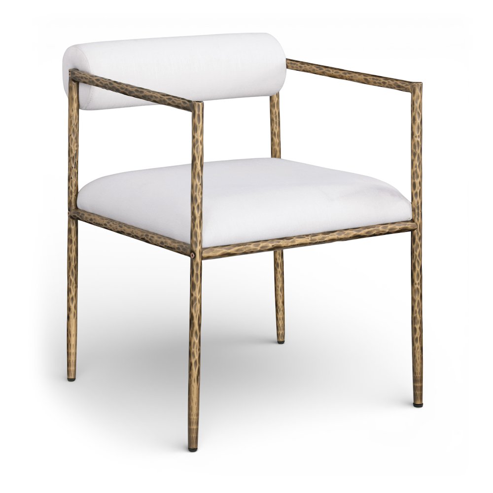 Axis Cream Linen Textured Fabric Upholstered Dining Chair, Set of 2