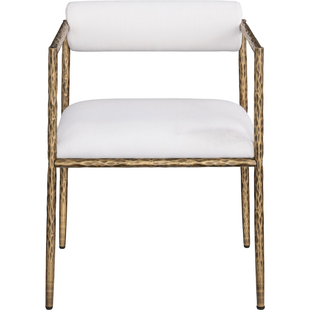 Axis Cream Linen Textured Fabric Upholstered Dining Chair, Set of 2