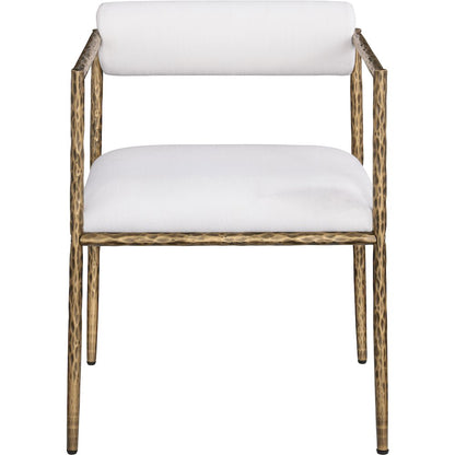 Axis Cream Linen Textured Fabric Upholstered Dining Chair, Set of 2