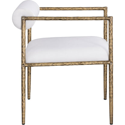 Axis Cream Linen Textured Fabric Upholstered Dining Chair, Set of 2