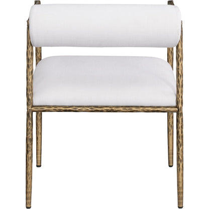 Axis Cream Linen Textured Fabric Upholstered Dining Chair, Set of 2