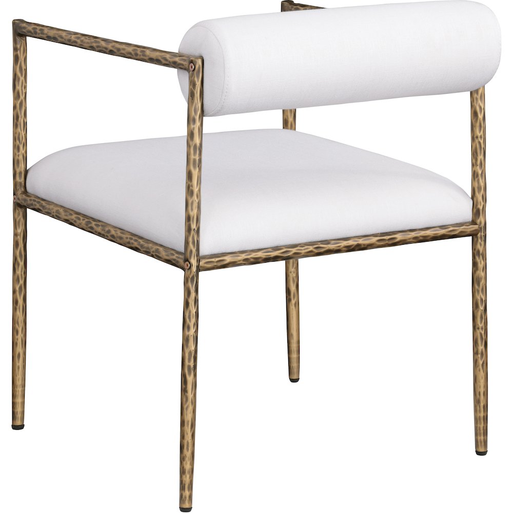Axis Cream Linen Textured Fabric Upholstered Dining Chair, Set of 2