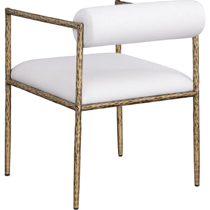 Axis Cream Linen Textured Fabric Upholstered Dining Chair, Set of 2