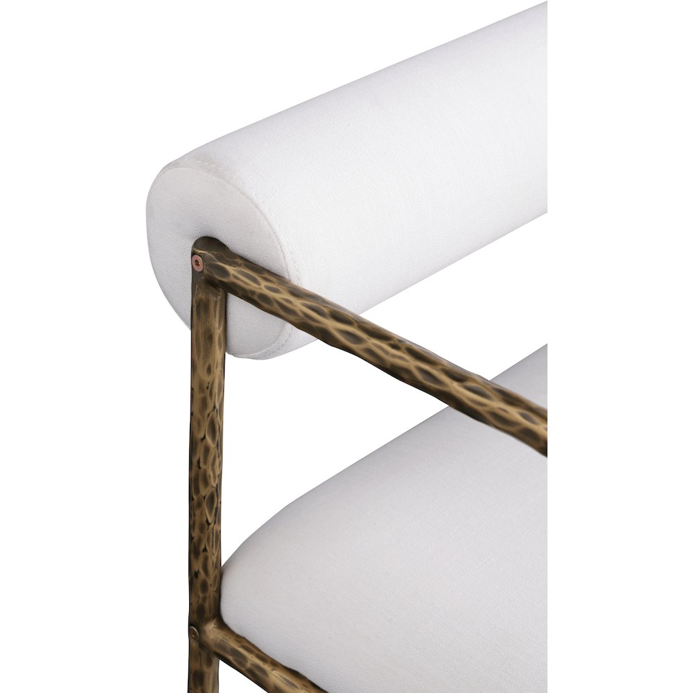 Axis Cream Linen Textured Fabric Upholstered Dining Chair, Set of 2