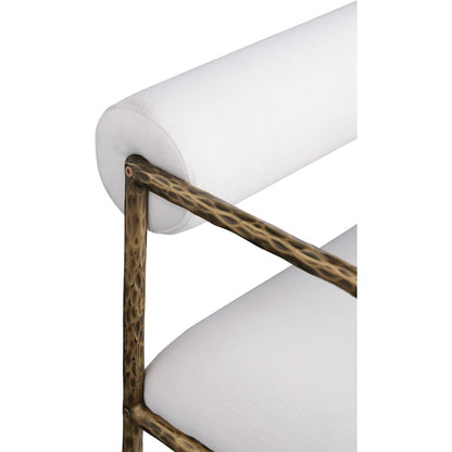 Axis Cream Linen Textured Fabric Upholstered Dining Chair, Set of 2
