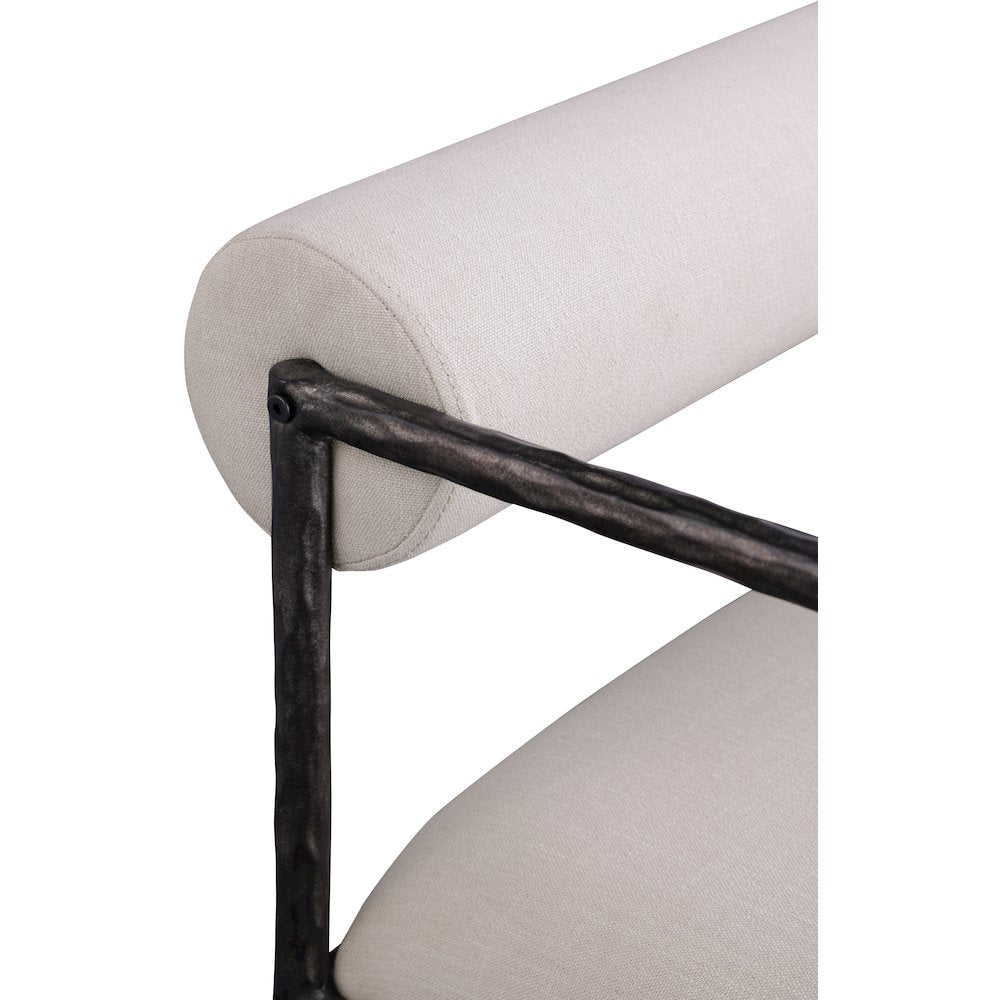 Axis Beige Linen Textured Fabric Upholstered Counter Stool, Set of 2